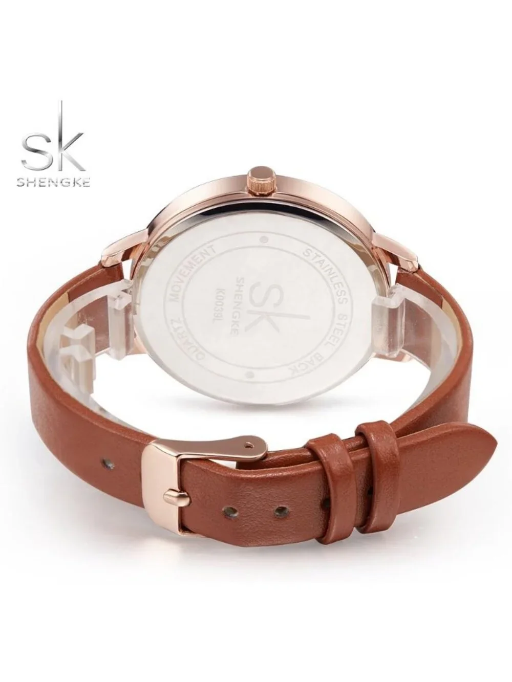 Women's Brown Creative Simplicity Genuine Leather Ladies Elegant Wrist Watches